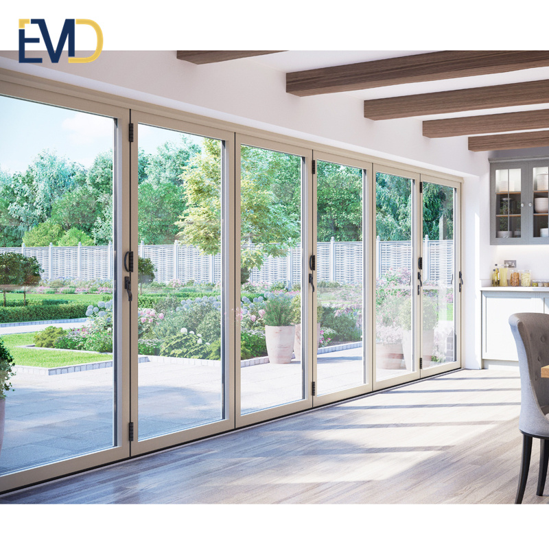 Custom made villa outdoor patio aluminium high quality folding insulated white door