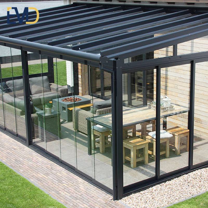 Latedst design modern style villa aluminium tempered glass insulated sunroom for terrace