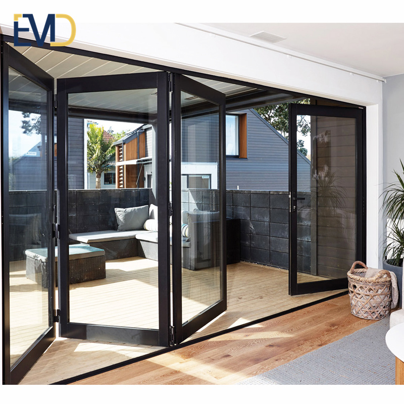 Modern style factory customized aluminium hurricane proof house indoor folding door