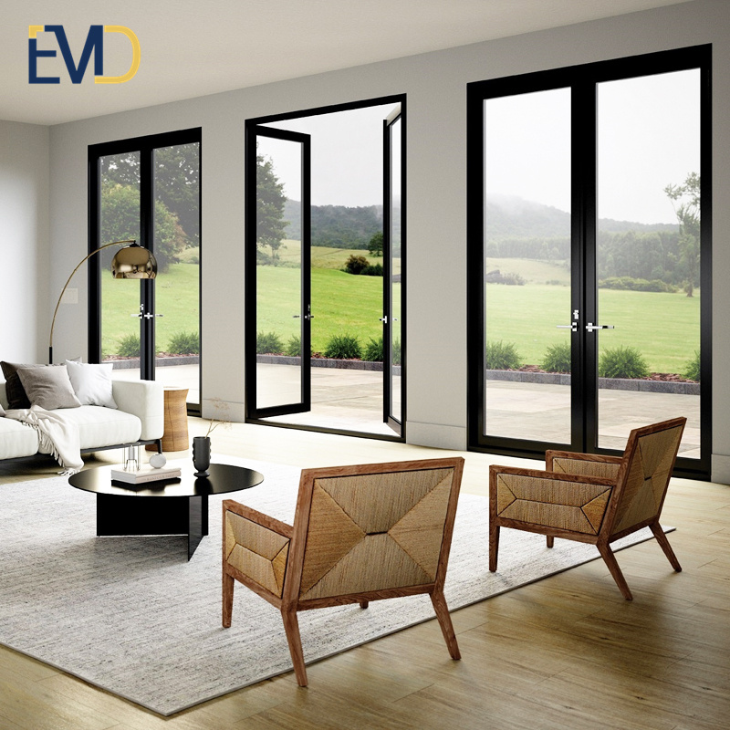 Villa new design high end double glass soundproof lilving room sliding casement door