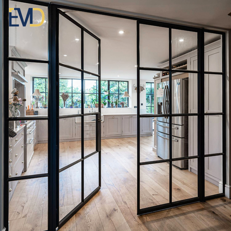 Popular style high quality villa interior double glass windproof aluminum casement french door