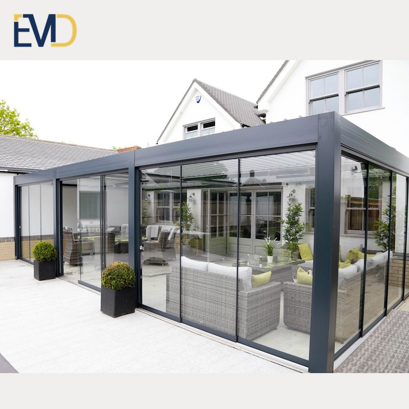 Modern style high end villa double glass aluminium outdoor insulated garden sunroom