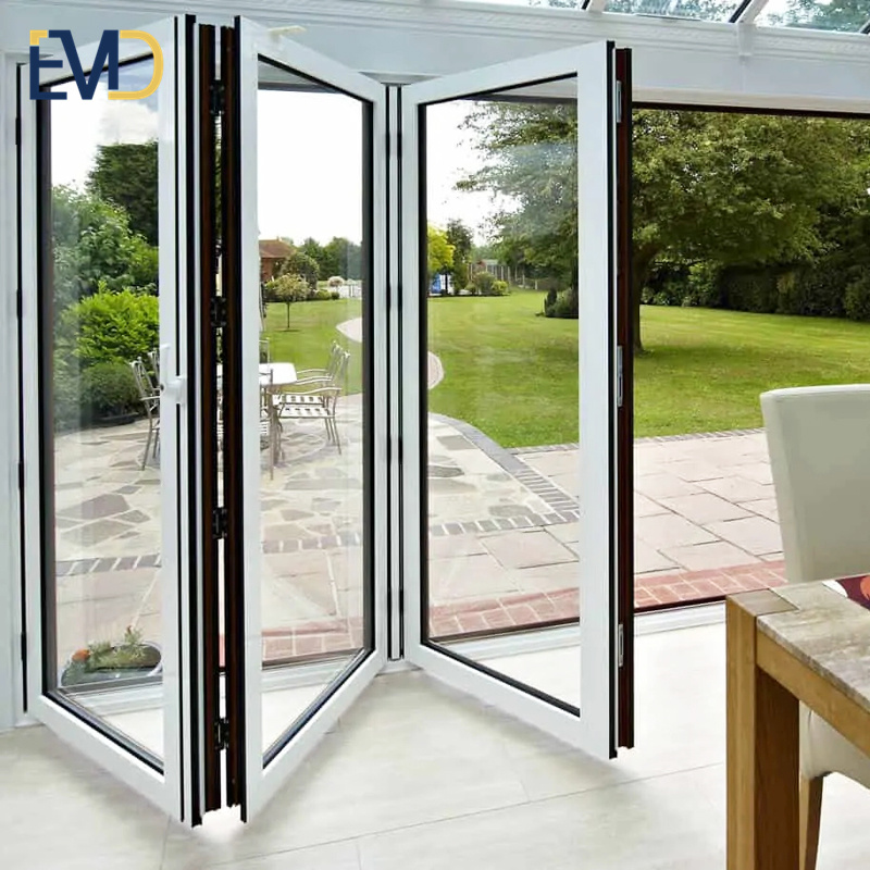 Modern style new design villa soundproof aluminum alloy frame terrace folding glass door