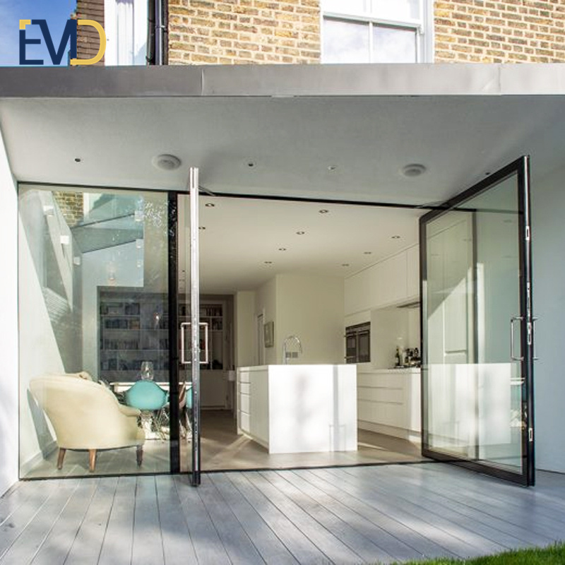 New style high quality villa exterior black aluminium modern pivot entry doors