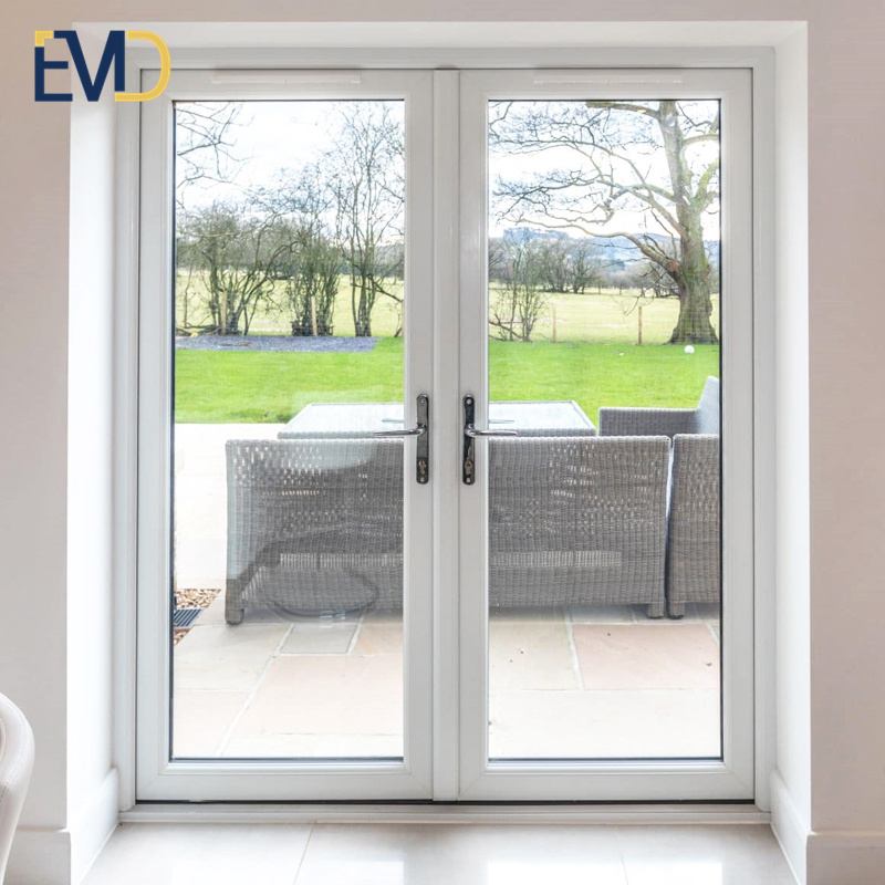 High quality custom villa exterior tempered glass soundproof American aluminium glass casement door