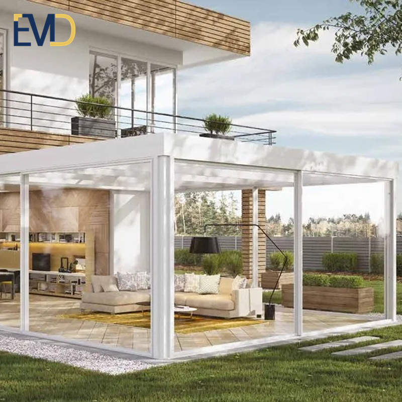 Popular style modern design villa backyard outdoor aluminum frame glass room sunroom