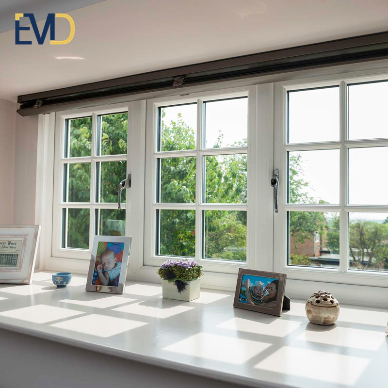 High quality factory customized villa double glass aluminum frame casement patio windows