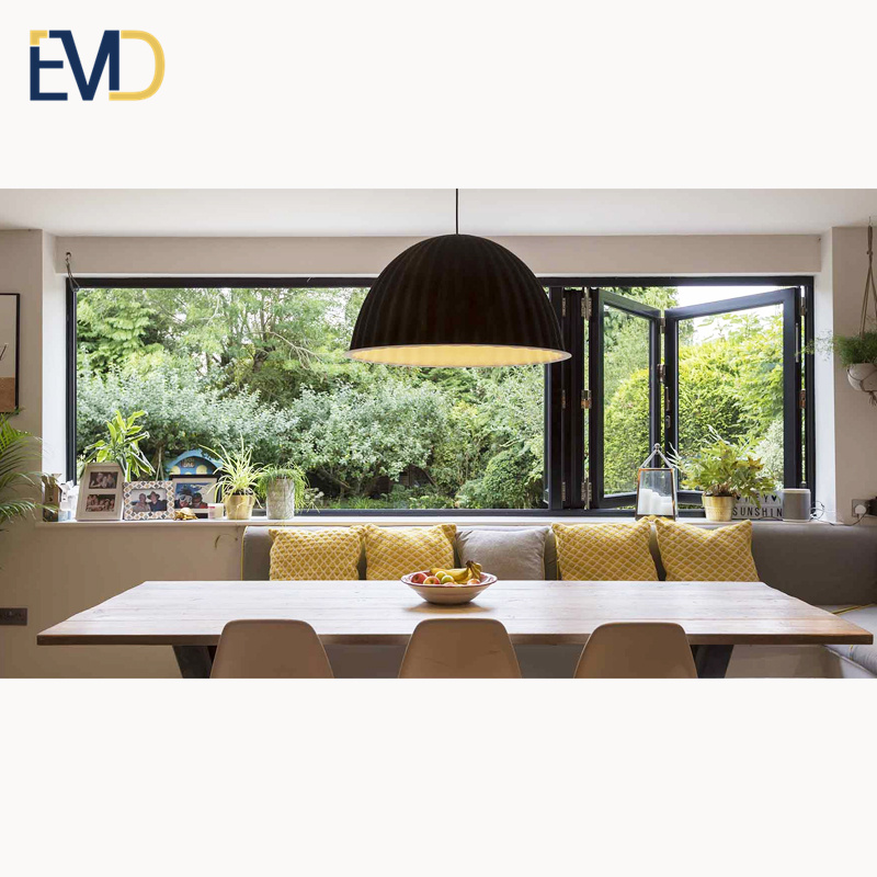 Popular style high quality villa triple glass waterproof aluminum frame modern folding windows