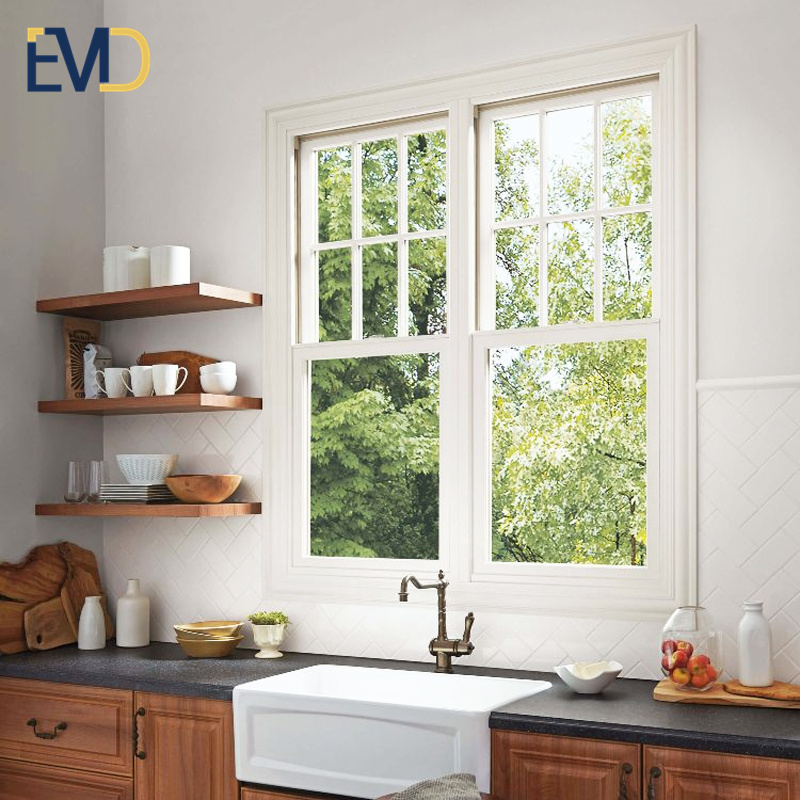 Popular style new design villa soundproof aluminium framed double hung double pane windows