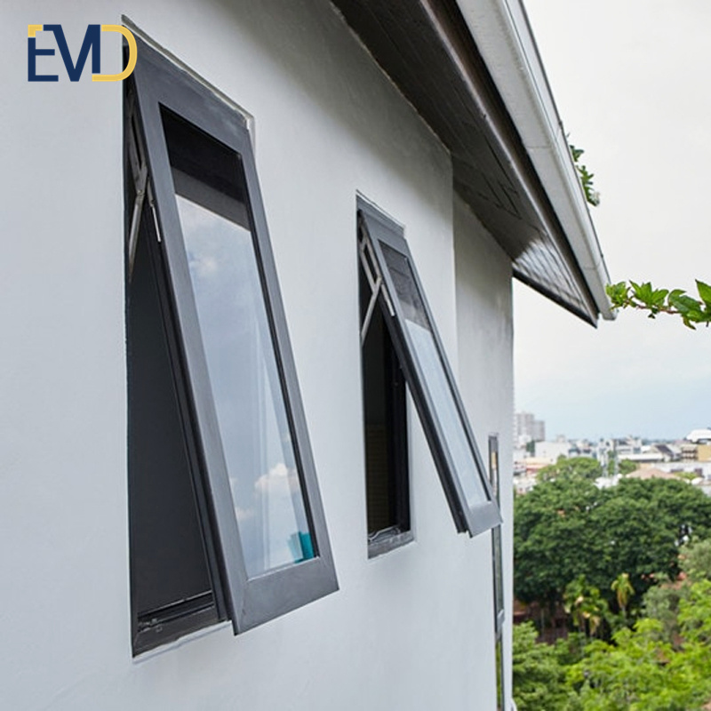 Factory custom made villa external double glazed aluminium awning windows