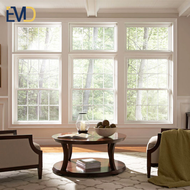 Modern design high quality villa living room aluminium framed double top hung double glazed windows