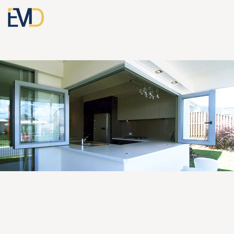 New style high quality villa thermal break aluminum kitchen glass folding windows
