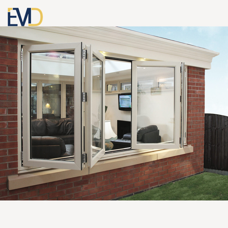 Factory customized modern design villa exterior aluminium waterproof folding glass windows