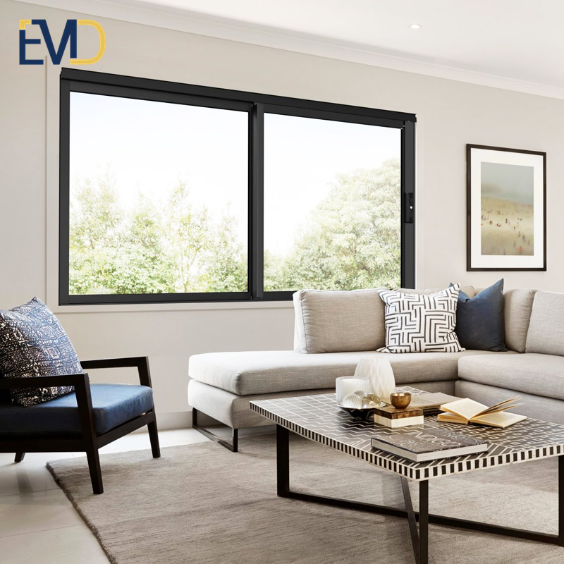 Popular style high quality villa soundproof aluminium sliding tempered glass window for house