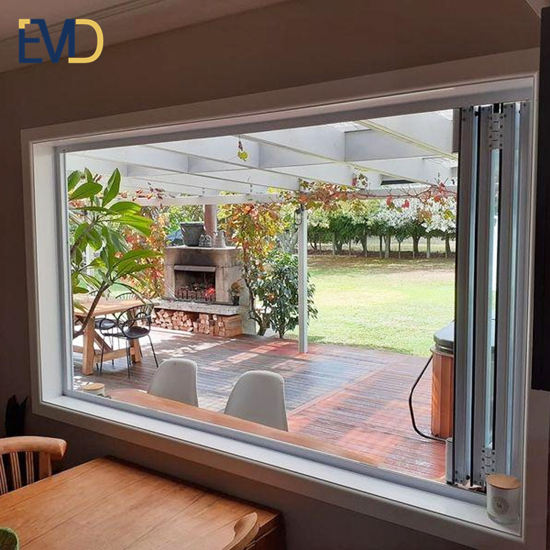Factory customized popular style aluminum narrow frame exterior bifold window for house