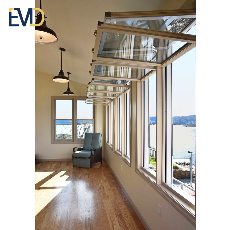 Latest style villa aluminium soundproof vertical simple bi folding window