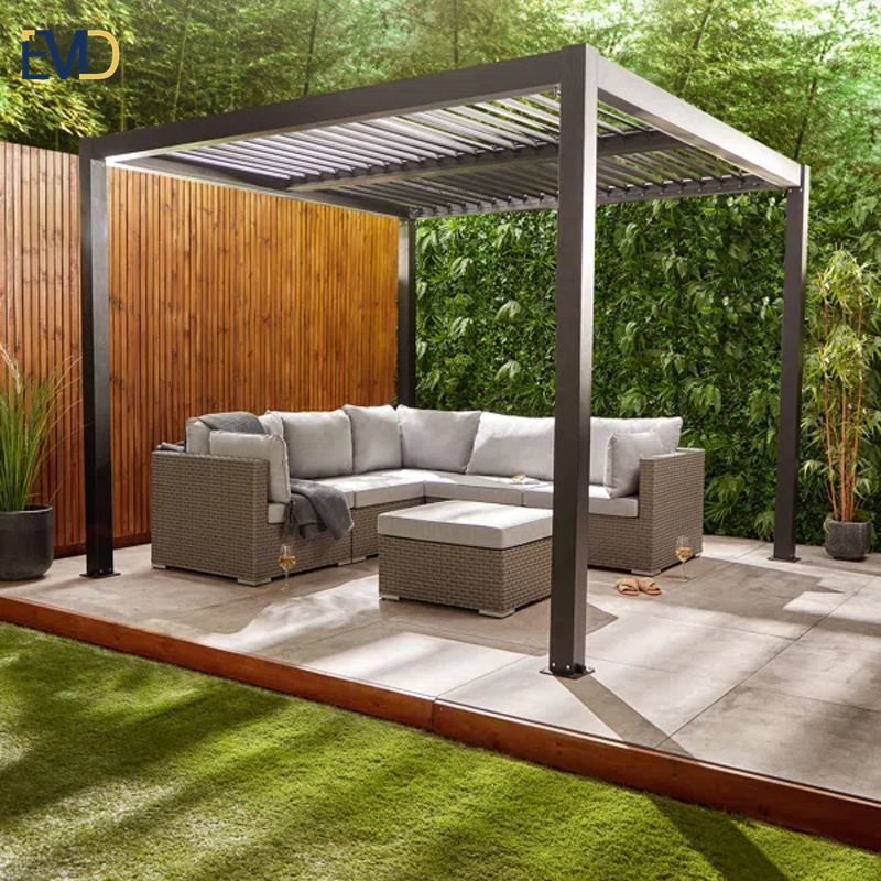 Outdoor deluxe pavilion garden aluminum pergola waterproof roof opening blinds terrace pergola