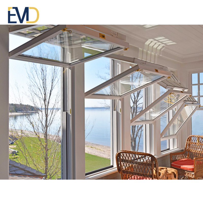 Modern style new design villa aluminum double glazing waterproof vertical fold up windows