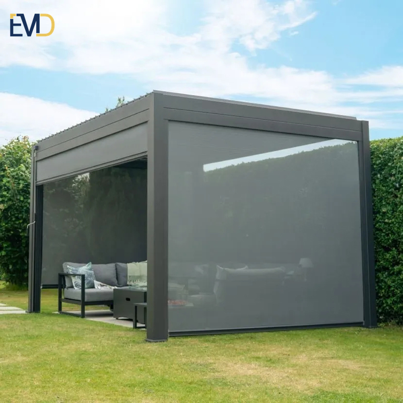 Freestanding sunshade protection garden villa pavilion with curtains waterproof