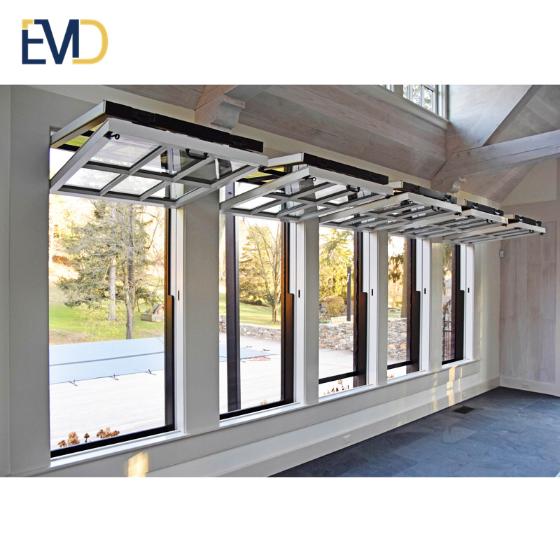 Latest design high quality villa aluminium alloy windproof vertical bifold glass window