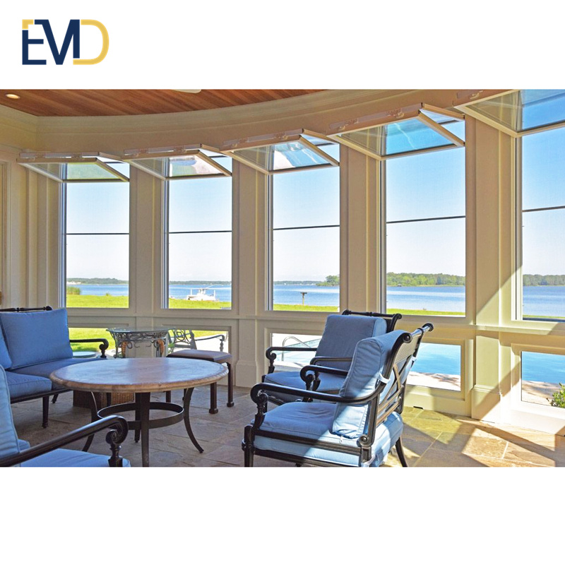 Modern design new style customized double glazed aluminum vertical fold up window