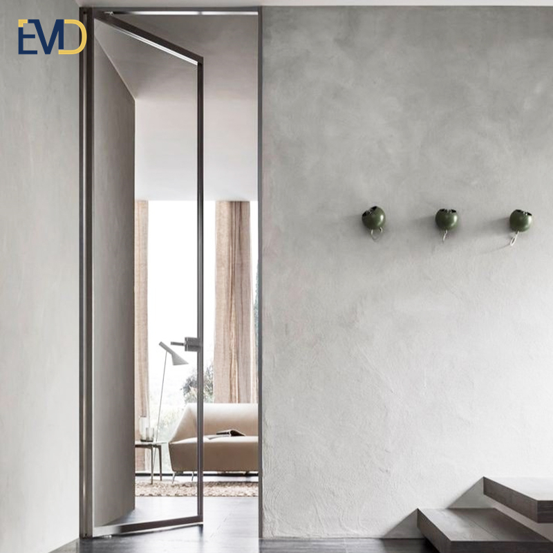 Custom made high end villa double glass soundproof aluminum profile grill swing casement door