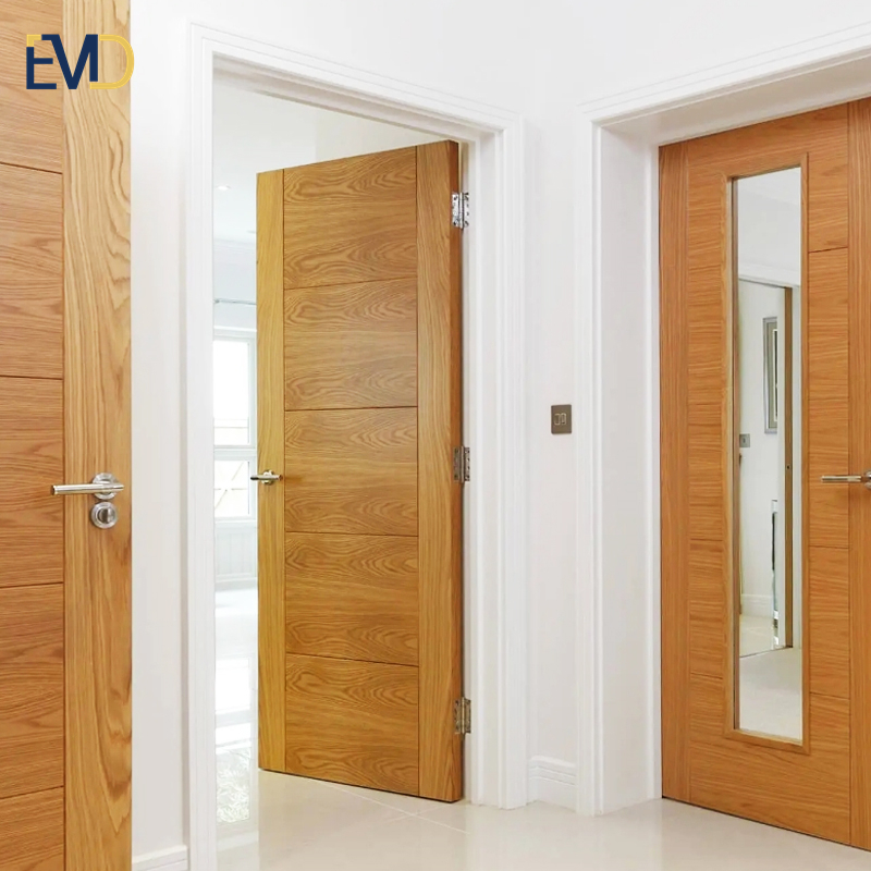 High quality modern design natural wood veneer wood flush door interior door for house 